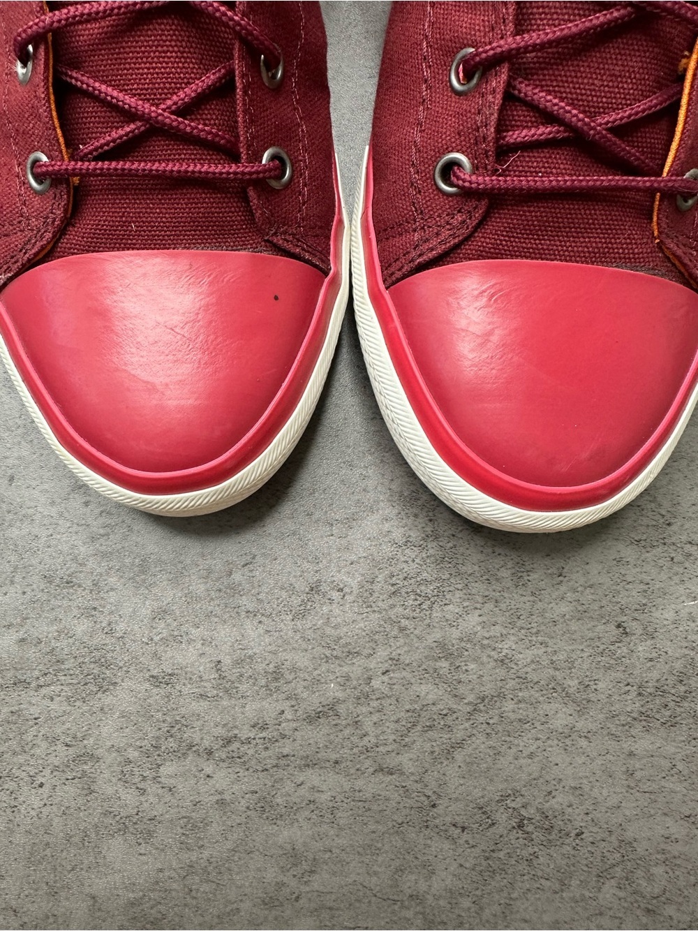 Diesel Marcy W Canvas Sneakers Burgundy Orange Lace-Up Shoes Size 9.5|EU 43 - Picture 4 of 6